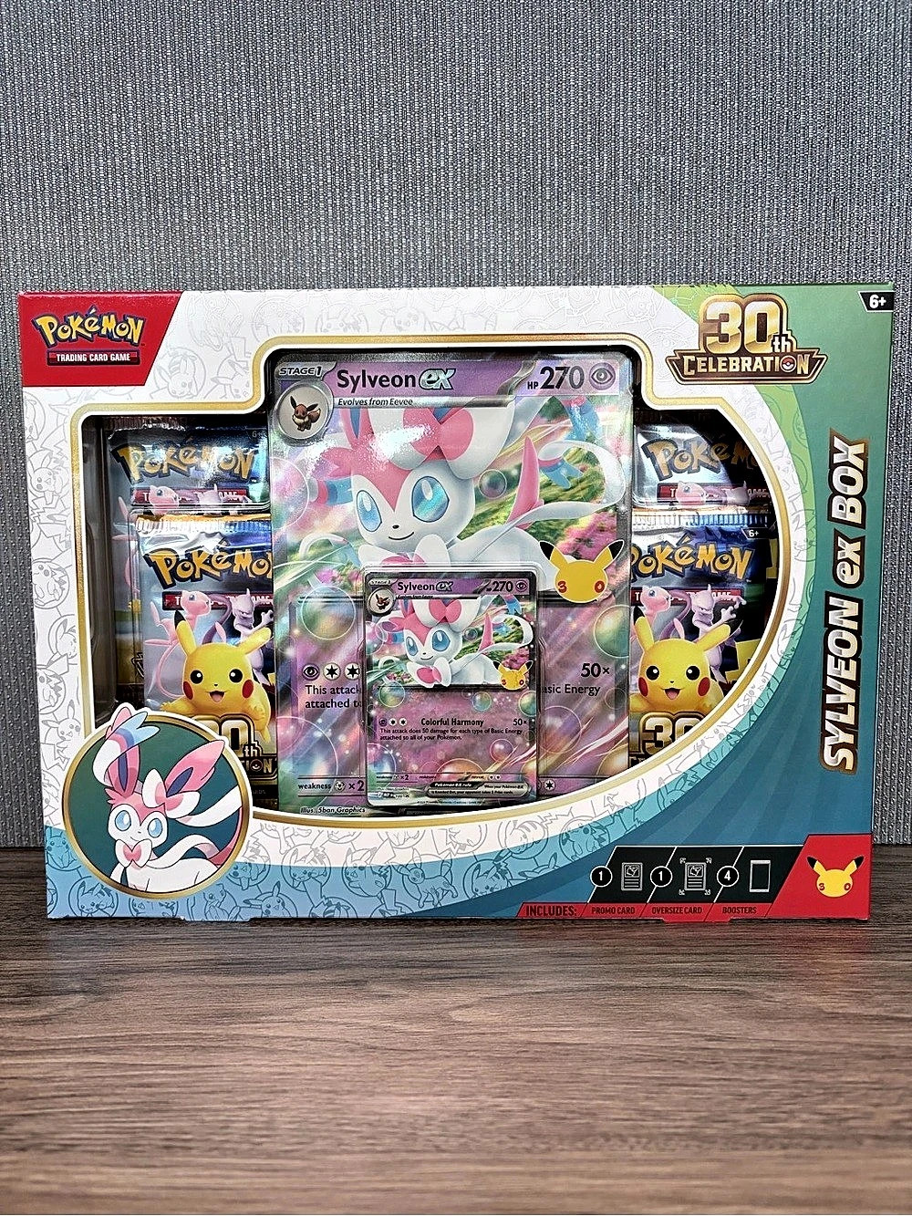 Pokémon TCG 30th Celebration Sylveon ex Box Sealed 4 Booster Packs Promo